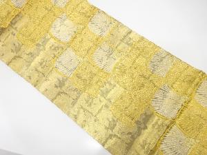 本金箔　若松に屏風・橋模様織り出し　袋帯